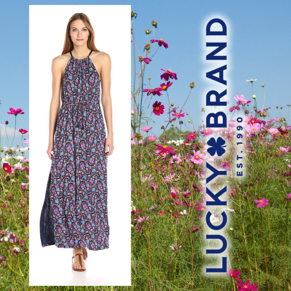 Lucky Brand Party Paisley Maxi Dress (size S)